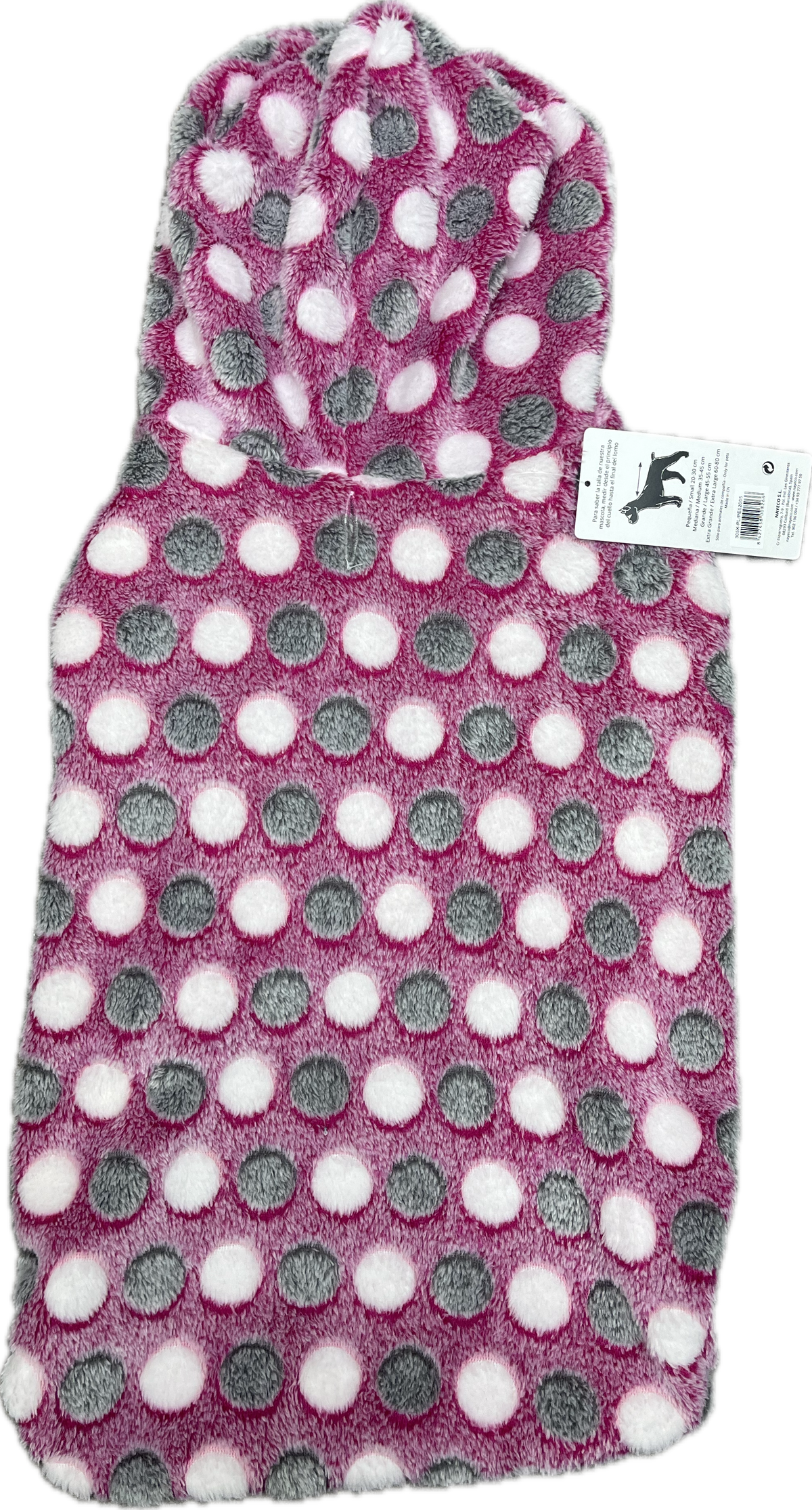 Cappottino Morbido Rosa a Pois per Cani