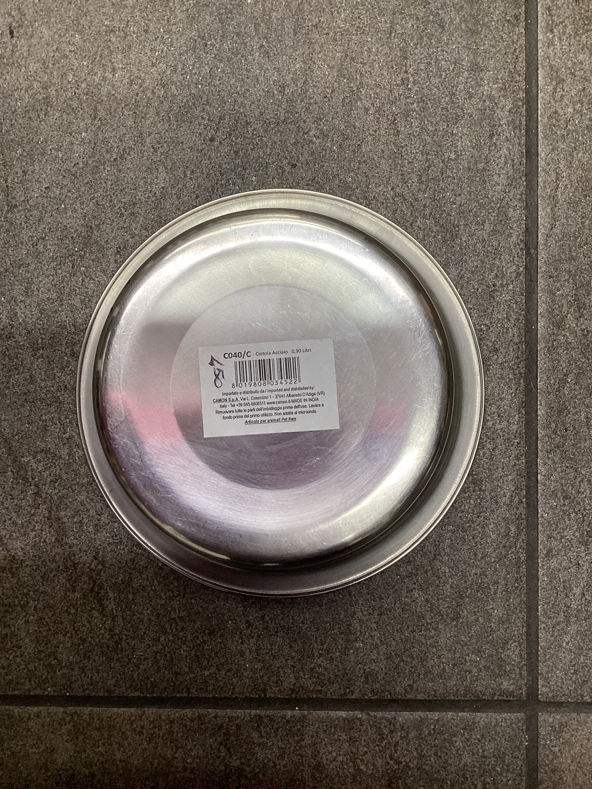 Ciotola in acciaio inox per cani e gatti 900 ml