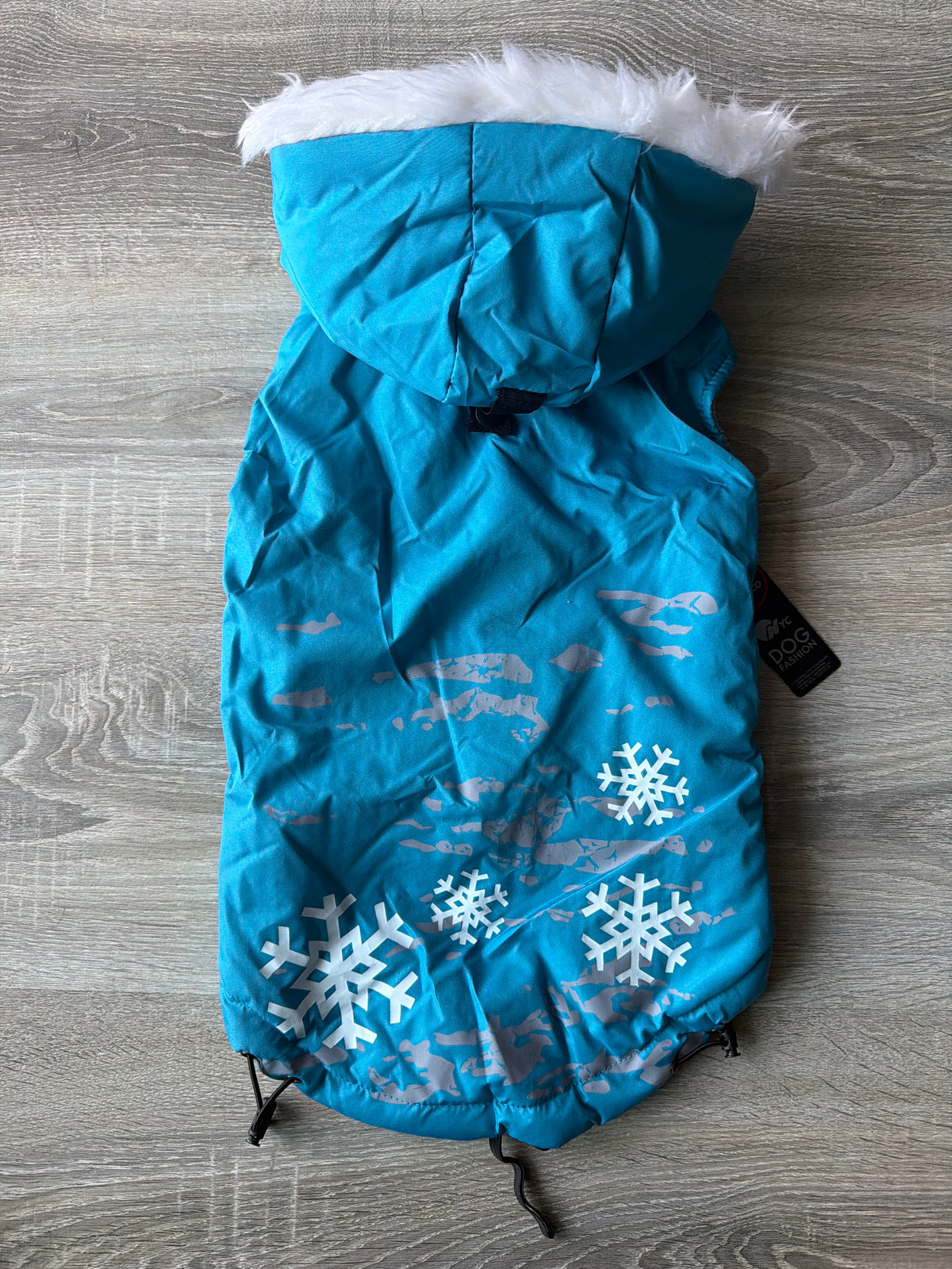 Cappottino Invernale per Cani Azzurro con Cappuccio e Pile