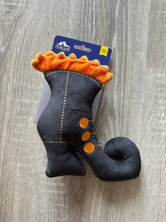 Gioco Halloween Stivaletto della Strega per Cani – Peluche Sonoro con Squeak