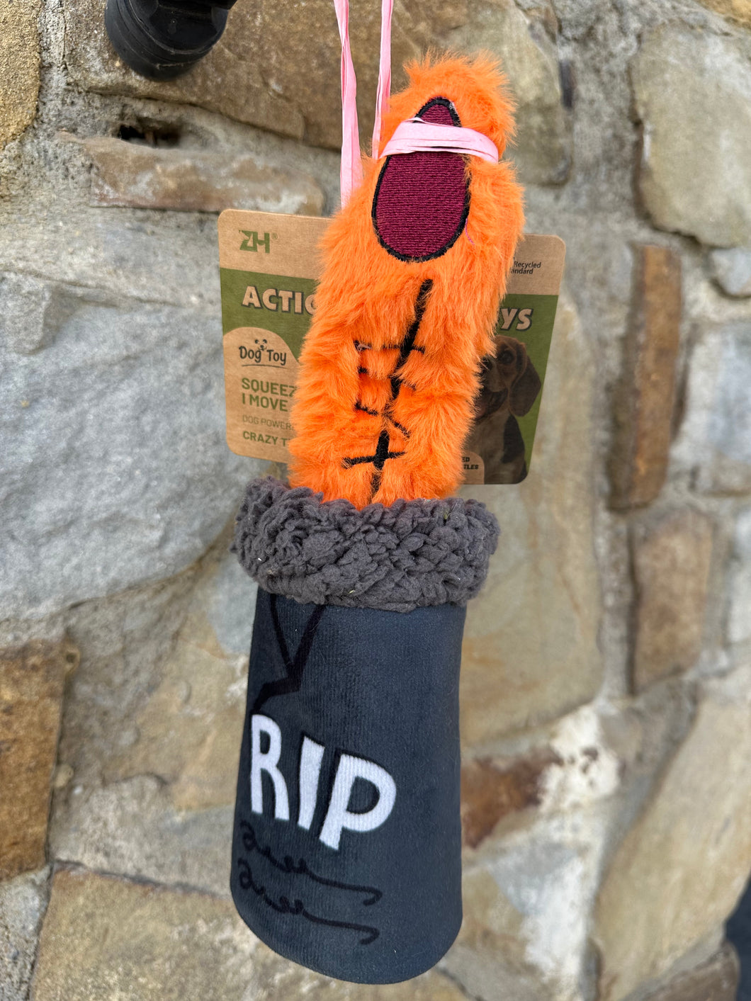 Gioco Halloween Zampa Zombie con Tomba RIP per Cani – Peluche Interattivo