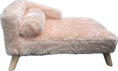 Carica l'immagine nel visualizzatore della galleria, Chaise longue fluffy rosa cipria – Letto elegante per cani e gatti
