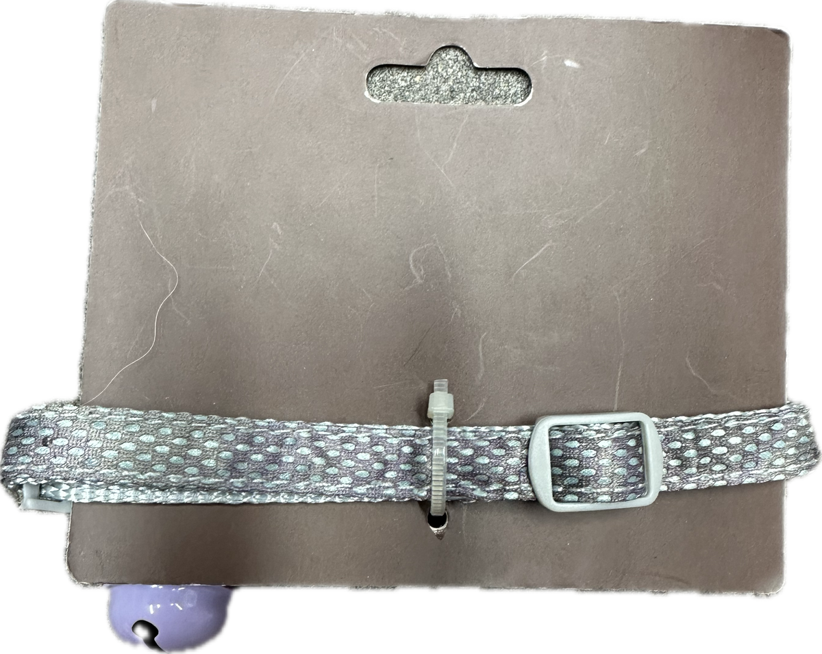 Collare per Gatto Grigio Riflettente con Campanellino Viola