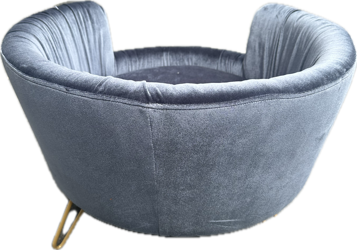 Cuccia Velvet Chic in Velluto Grigio – Eleganza e Comfort per Gatti e Cani di Piccola Taglia