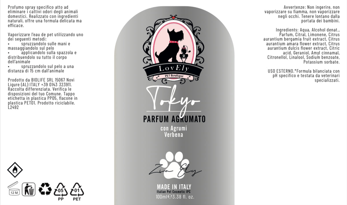 TOKYO – Profumo Agrumato | Fragranza Naturale per Cani e Gatti