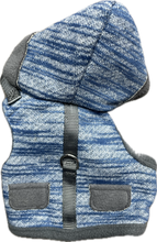 Carica l&#39;immagine nel visualizzatore di Gallery, Cappottino in Maglia Blu con Cappuccio e Interno in Pile per Cani Tg S
