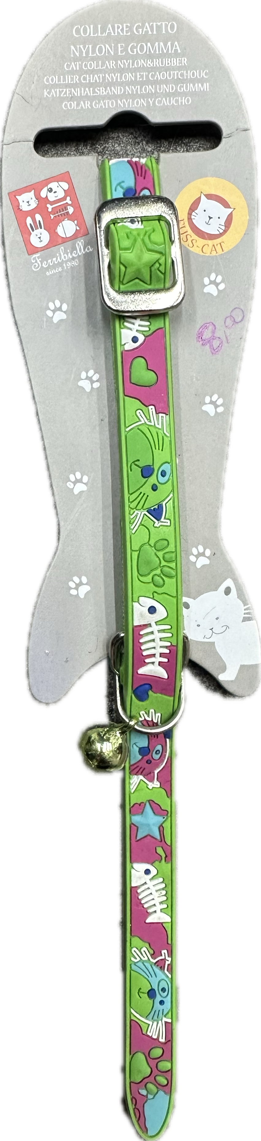 Collare per Gatto in Nylon e Gomma con Design Allegro