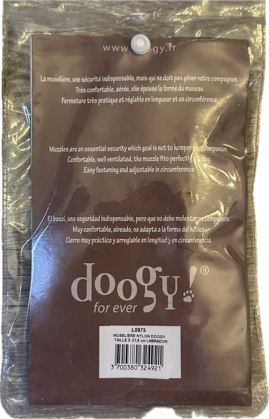 Museruola in Nylon Regolabile - Doogy! (Taglia 3, tipo Labrador)