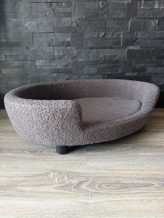Cuccia Bouclé Grigia con Cuscino Sfoderabile