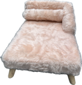 Carica l'immagine nel visualizzatore della galleria, Chaise longue fluffy rosa cipria – Letto elegante per cani e gatti
