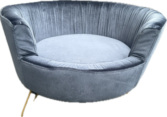 Cuccia Velvet Chic in Velluto Grigio – Eleganza e Comfort per Gatti e Cani di Piccola Taglia