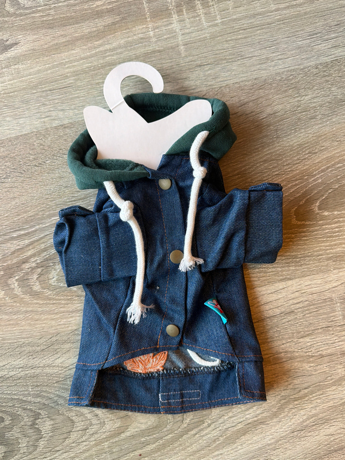 Felpa Jeans con Cappuccio per Cani – Denim Fashion XS 25 cm