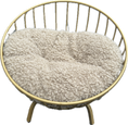 Carica l'immagine nel visualizzatore della galleria, Cuccia Rotonda Dorata con Cuscino Bouclé – Eleganza e Comfort
