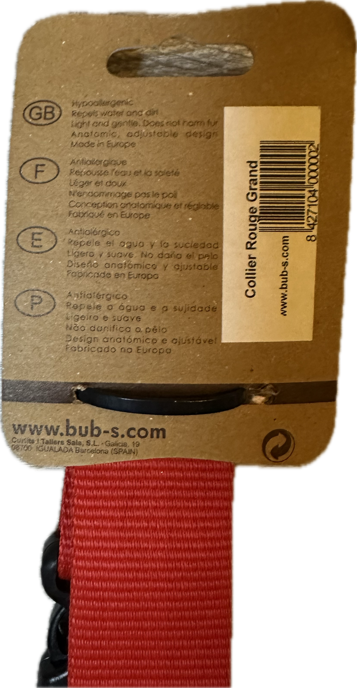 Collare Bub’s Rosso - Misura Grande