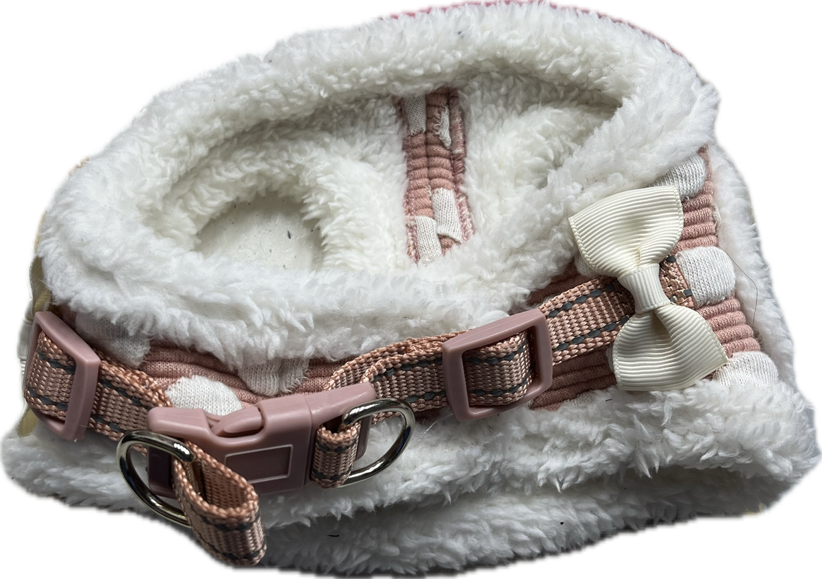 Pettorina Morbida Rosa a Pois con Fiocco - Comfort e Stile per il Tuo Pet