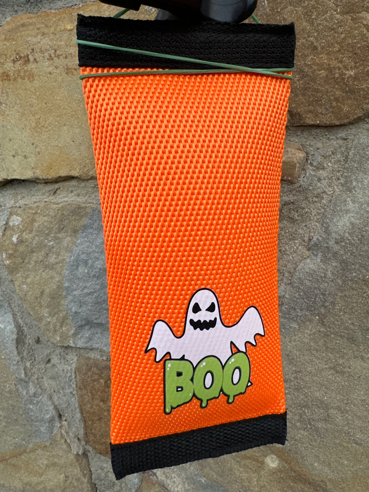 Giocattolo per Cani – "Boo!" Fantasma Arancione di Halloween