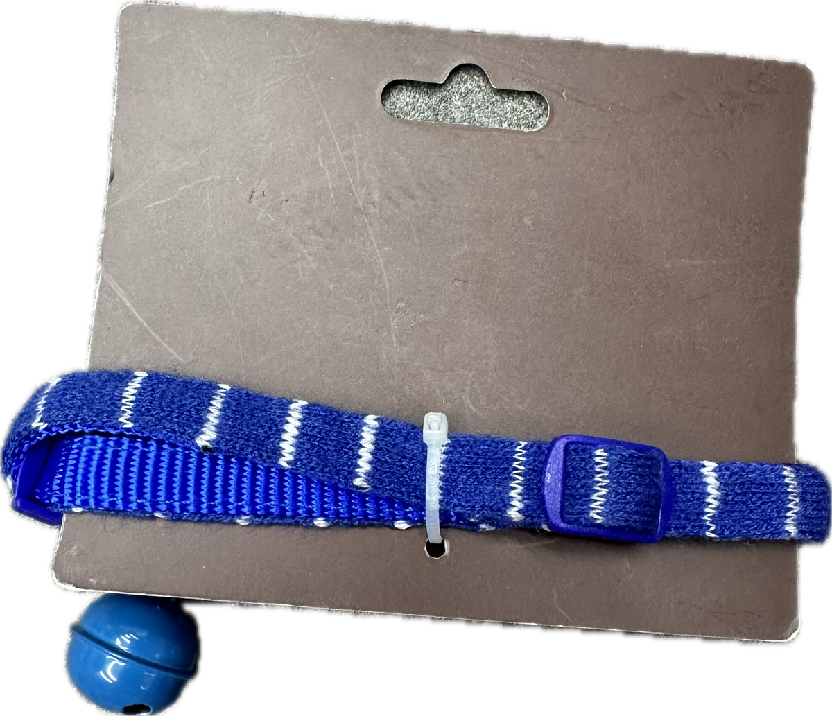 Collare per Gatti con Campanellino - Blu e Bianco