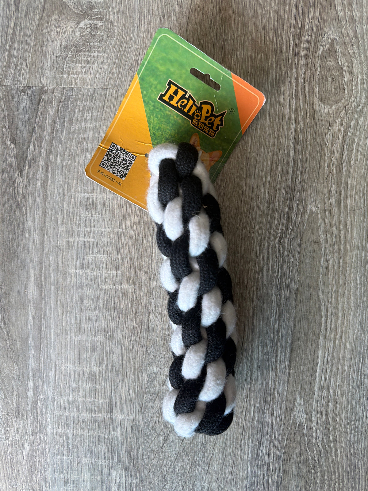 Treccia in Corda per Cani Bianco e Nero – Gioco Tira e Molla