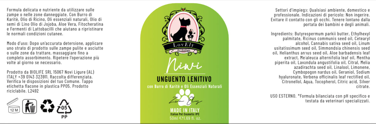NIWI – Unguento Lenitivo | Crema Naturale Rigenerante per Zampe e Pelle