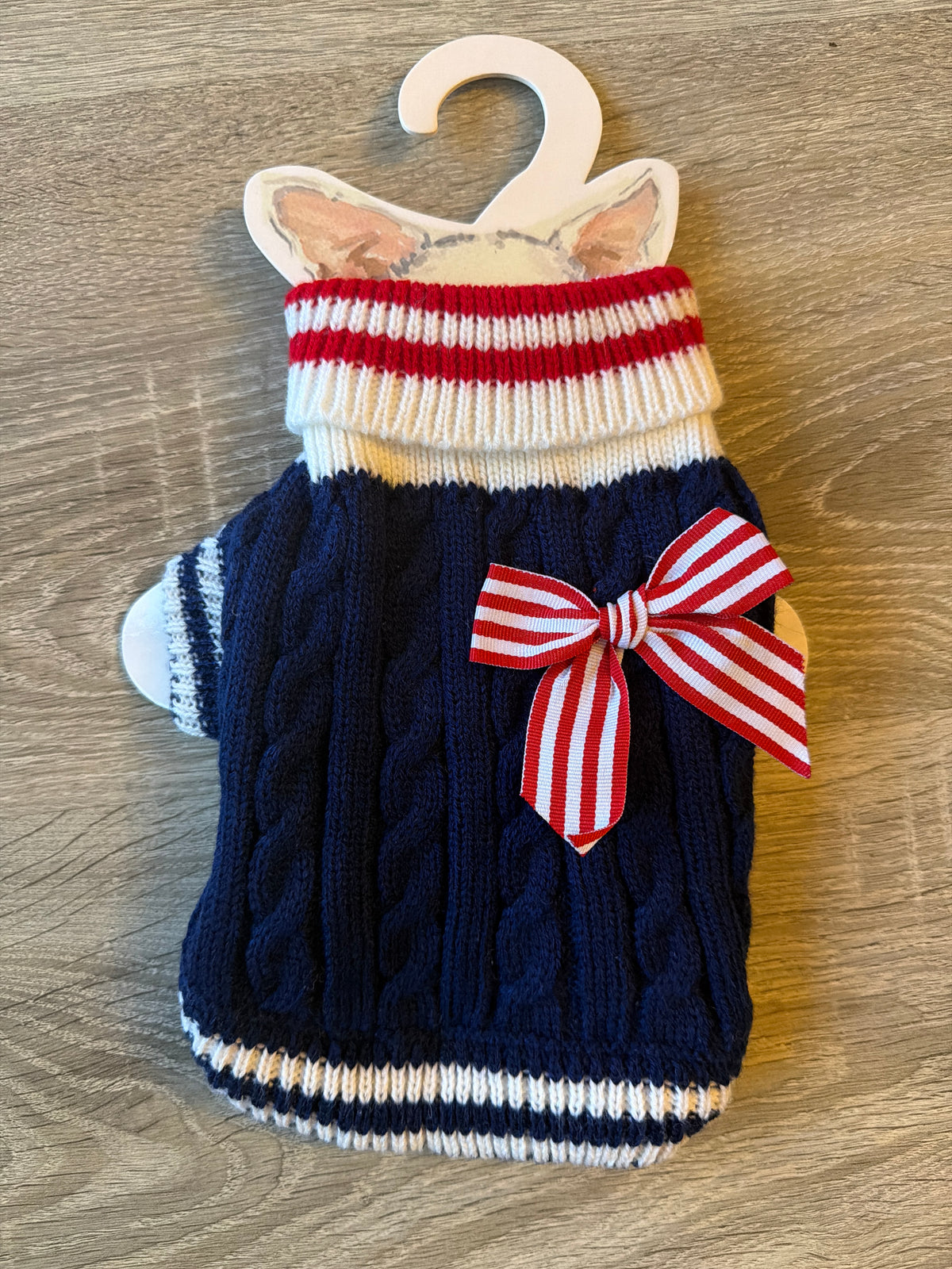 Maglioncino College Bow per Cani con Fiocco – XXS 22 cm