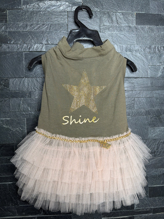 Teo I’m Cool – Abito Shine con Tulle e Stella Gold – XL