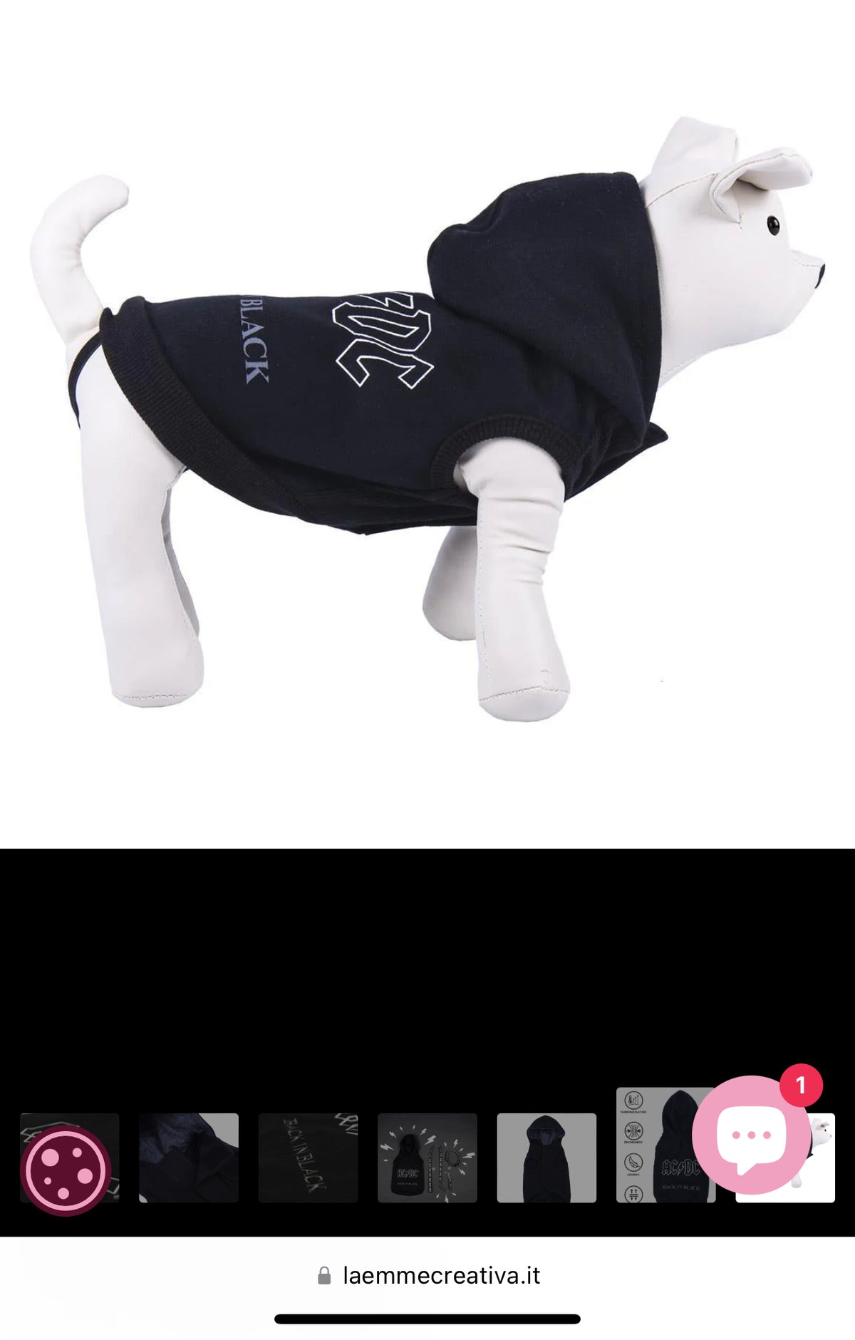 Felpa AC/DC: Rock ‘n’ Roll in Stile ‘Back in Black’ per il Tuo Cane
