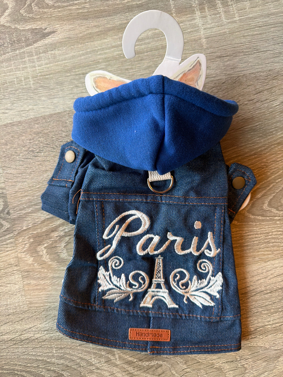Felpa Jeans con Cappuccio per Cani – Denim Fashion XS 25 cm