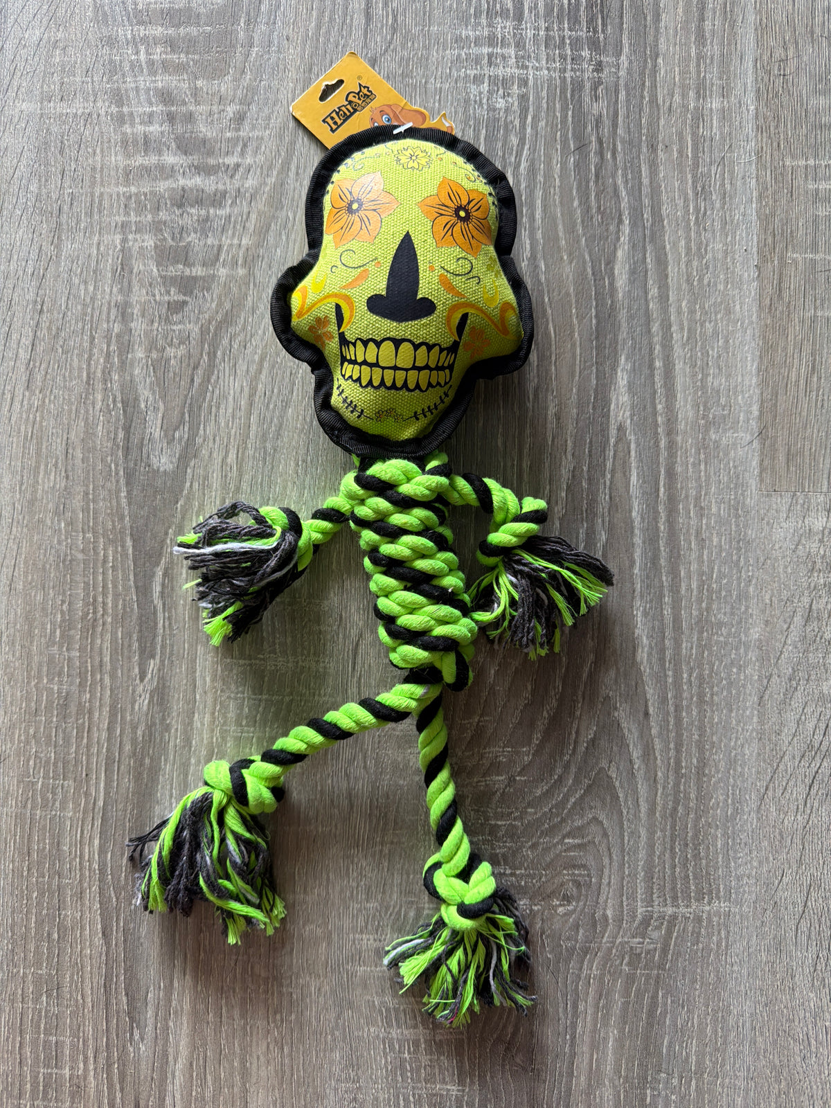 Teschio Messicano Halloween – Gioco in Tessuto e Corda per Cani