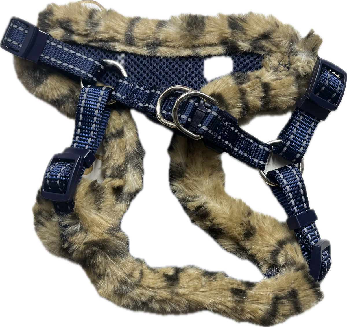 Pettorina Glamour Leopardata con Fiocco per Cani e Gatti XS