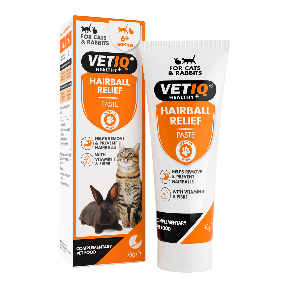VETIQ Hairball Relief Paste – Pasta anti-boli di pelo per gatti e conigli (70 g)