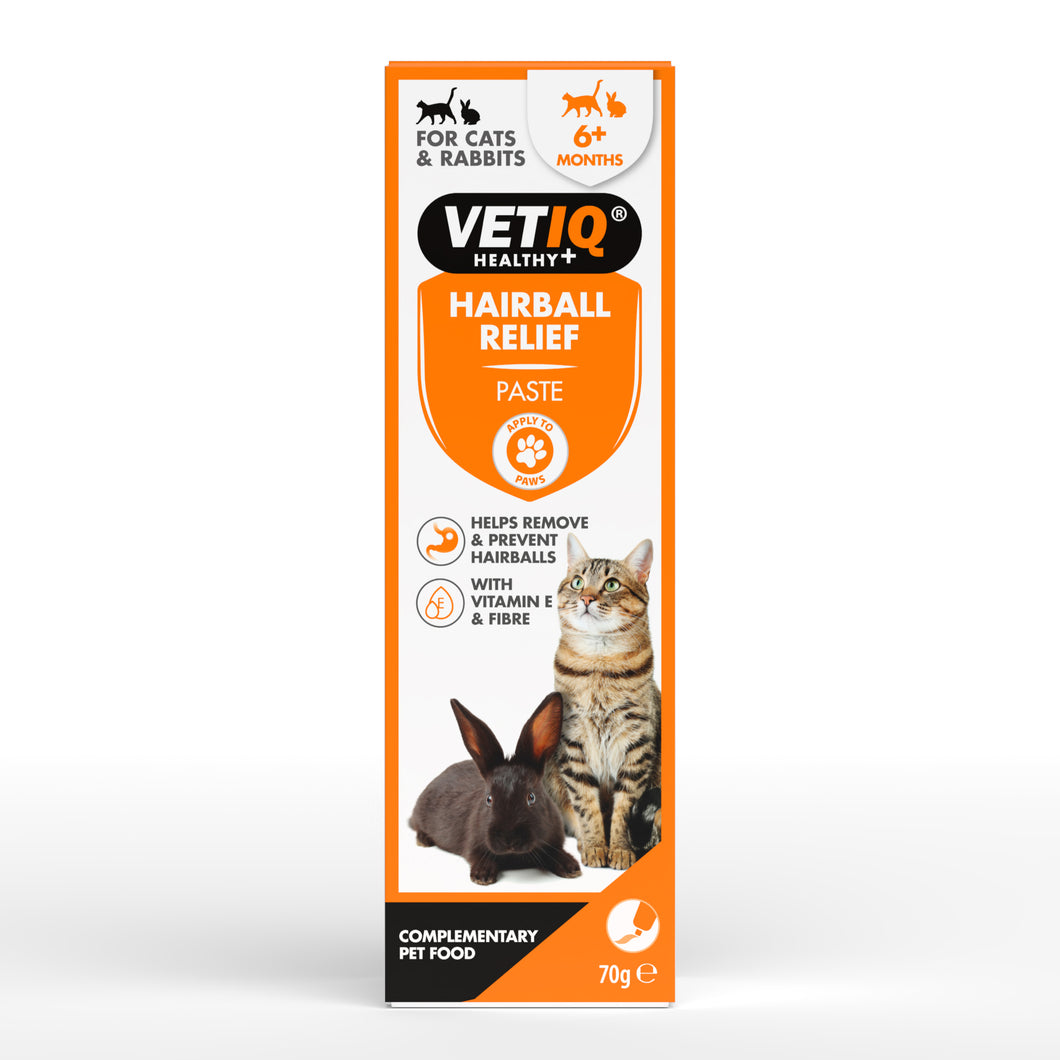 VETIQ Hairball Relief Paste – Pasta anti-boli di pelo per gatti e conigli (70 g)