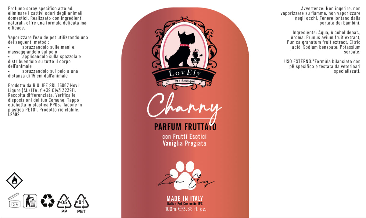 CHANNY – Profumo Fruttato | Fragranza Naturale per Cani e Gatti