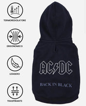 Carica l&#39;immagine nel visualizzatore di Gallery, Felpa AC/DC: Rock ‘n’ Roll in Stile ‘Back in Black’ per il Tuo Cane
