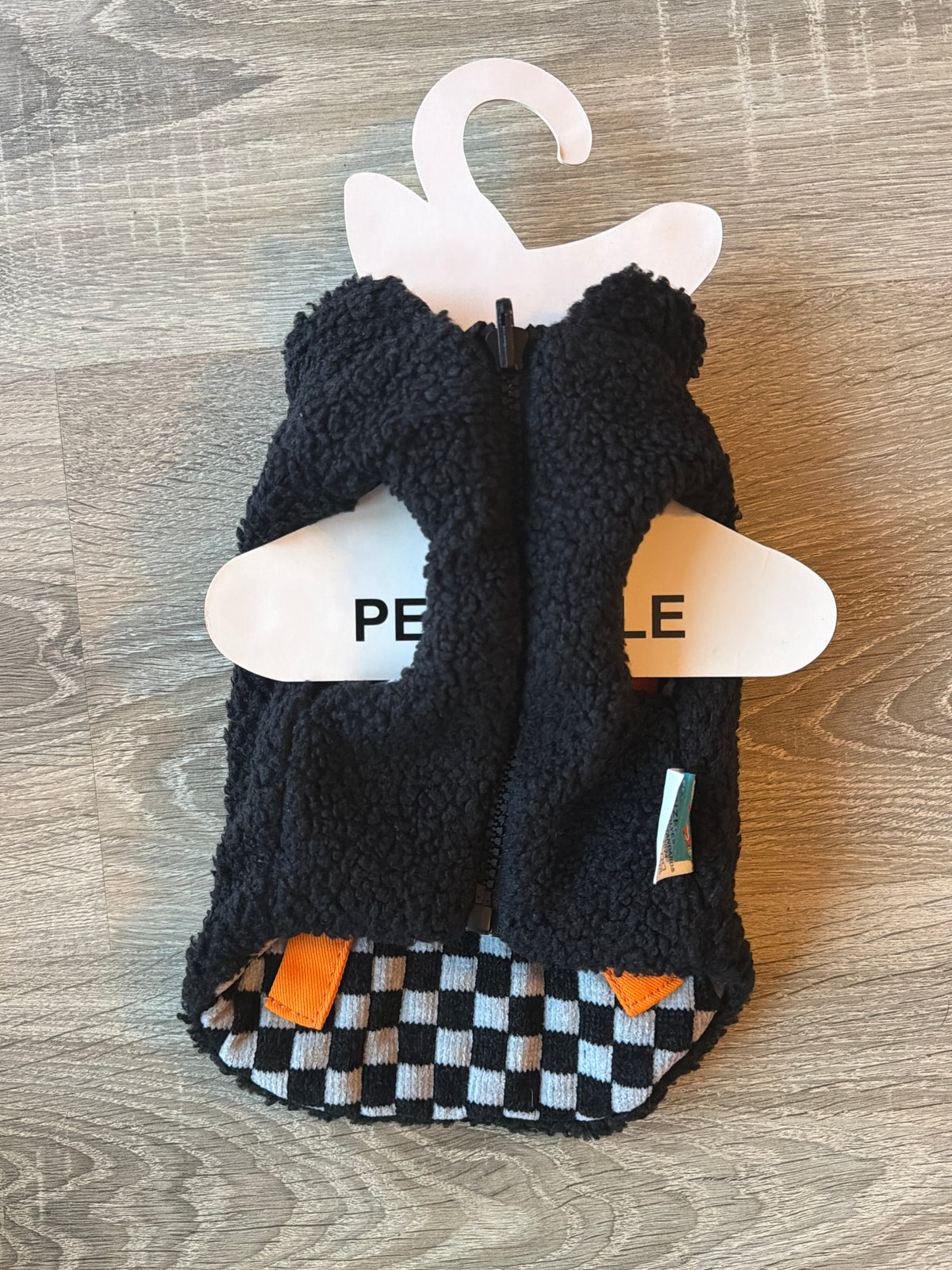 Mantellina Reversibile per Cani Checkered – Nero e Scacchi – XS 25 cm