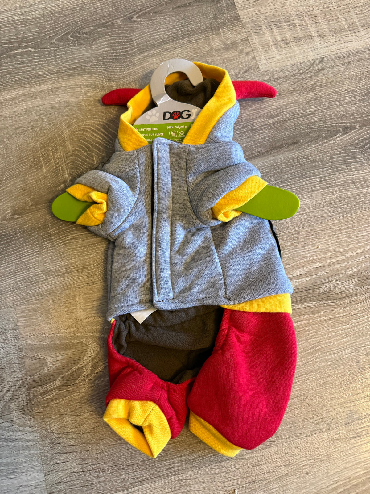 Costume di Halloween per Cani – Pipistrello Grigio e Rosso