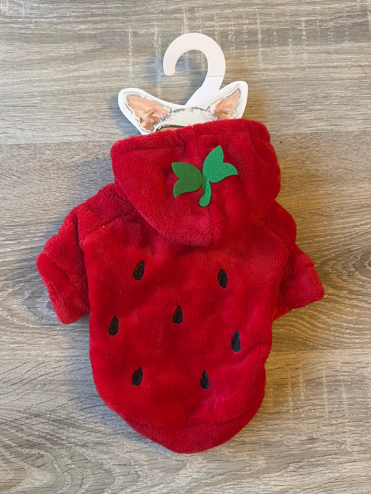 Felpa Strawberry per Cani con Cappuccio – XS 25 cm