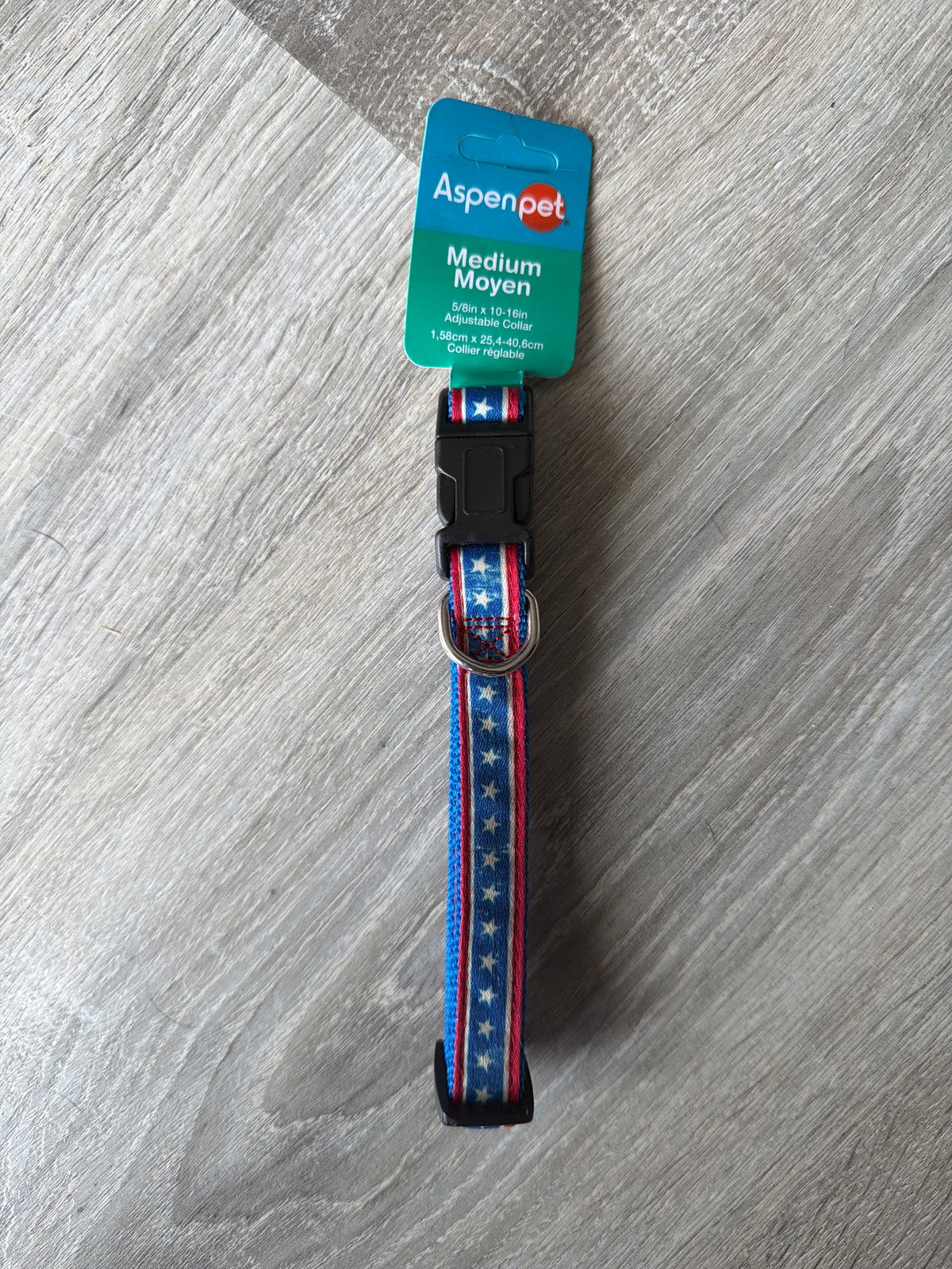 Aspen Pet – Collare Regolabile per Cani American Stars Blu e Rosso | Taglia M