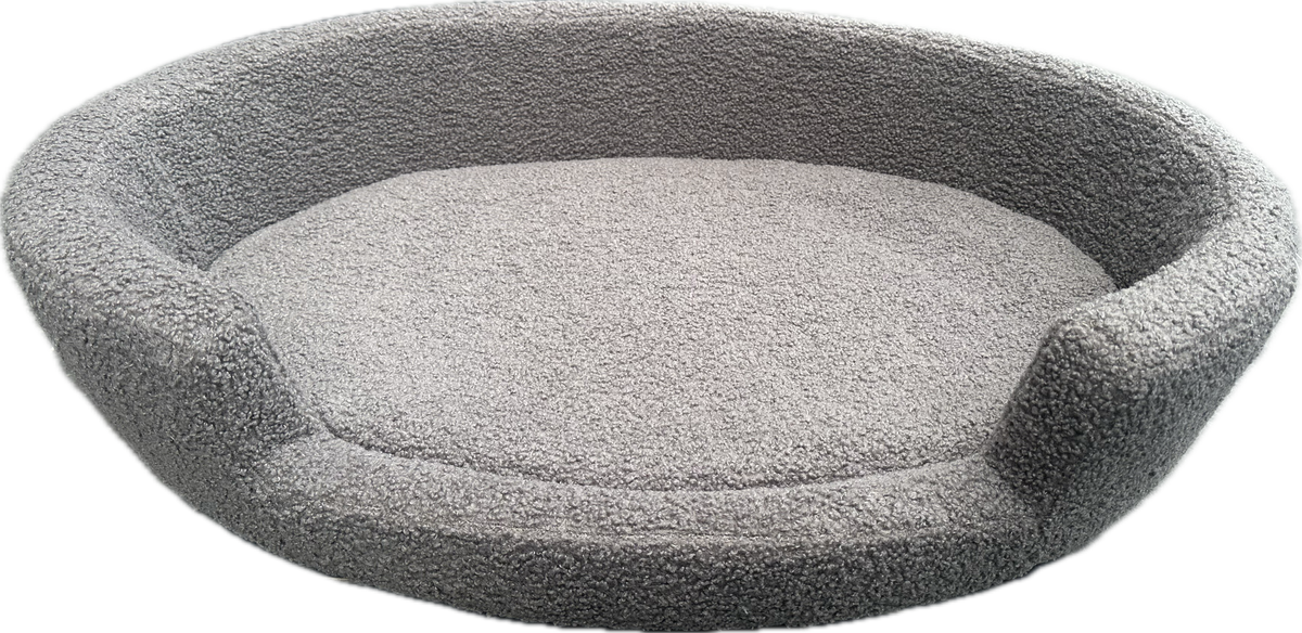 Cuccia Bouclé Grigia con Cuscino Sfoderabile