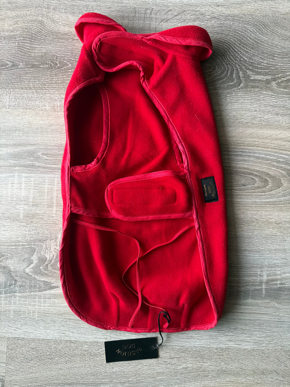 Cappottino in Pile Rosso per Cani con Chiusura in Velcro
