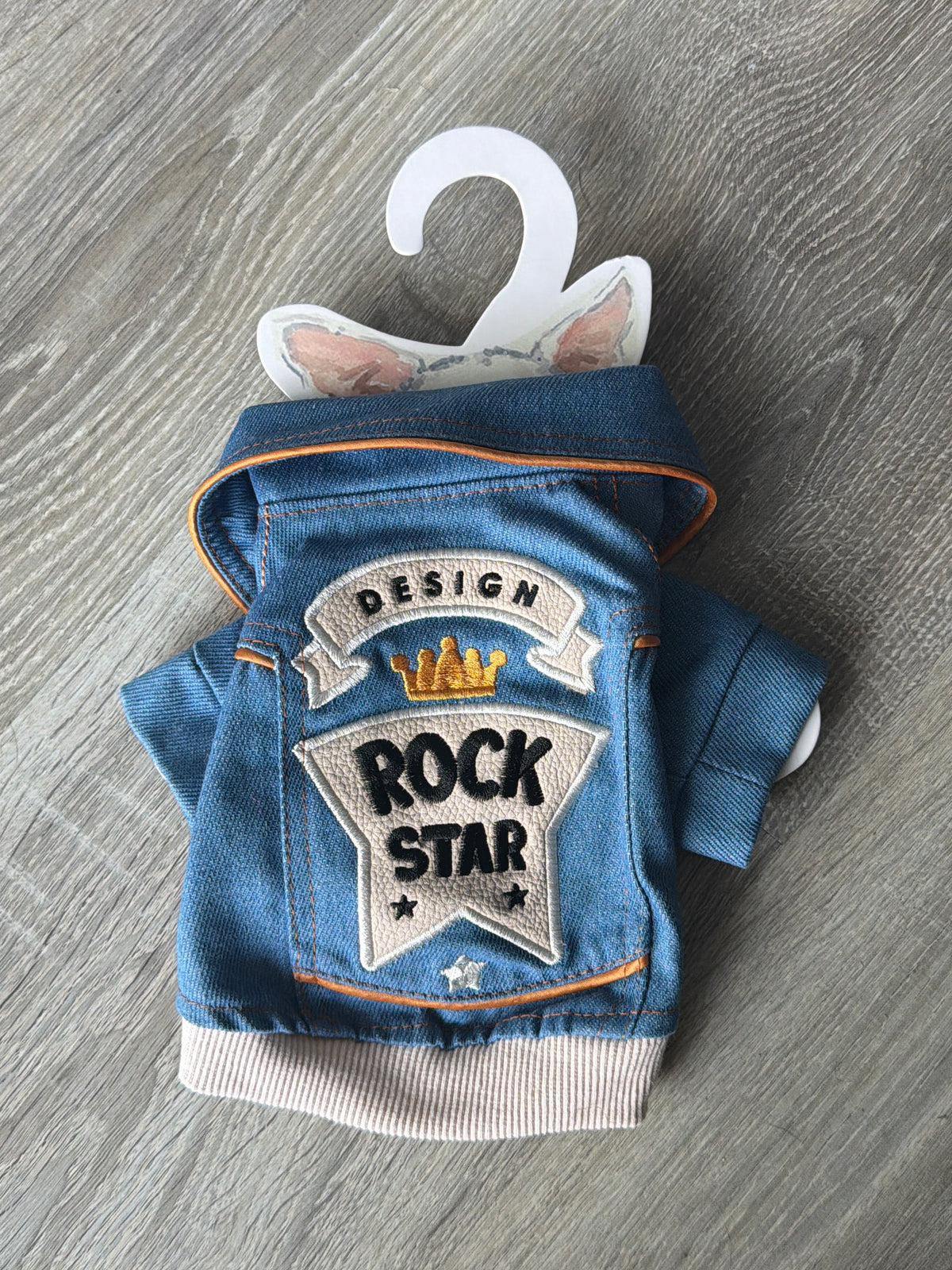 Giubbottino Jeans Rock Star per Cani – Blu Denim – XS 25 cm