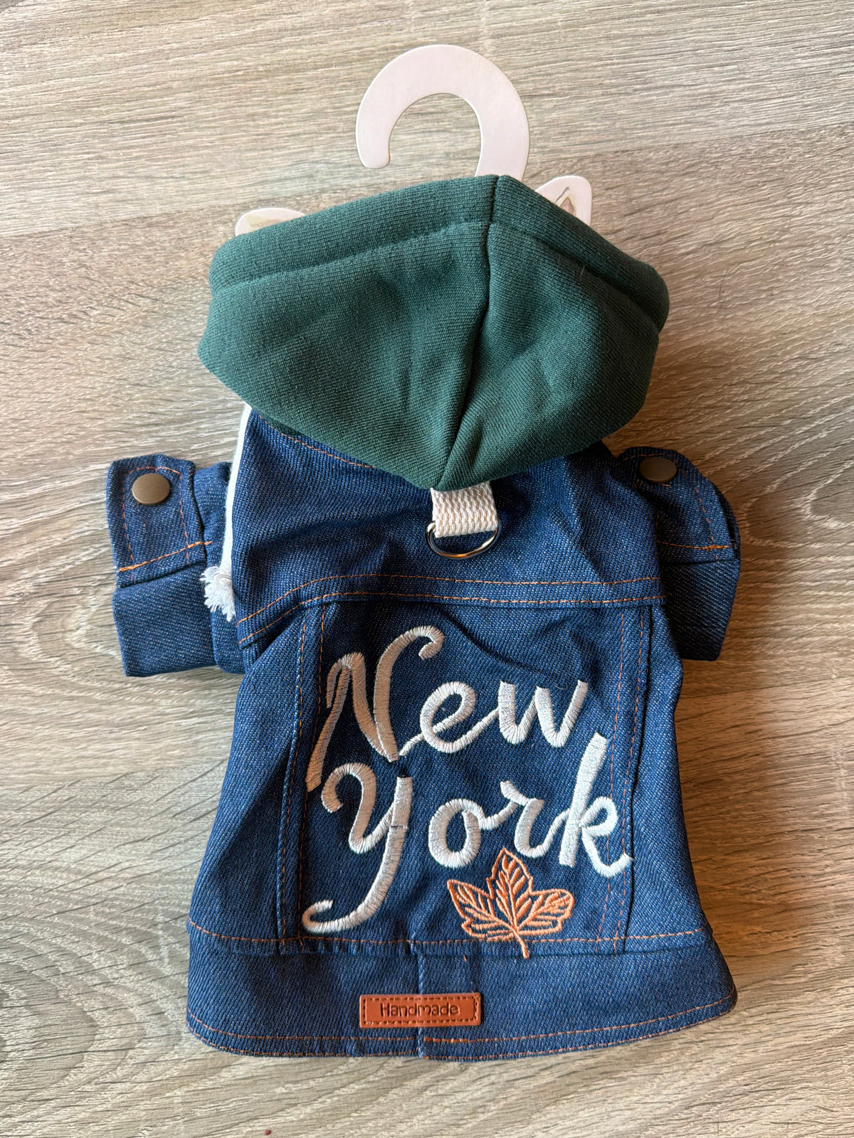 Felpa Jeans con Cappuccio per Cani – Denim Fashion XS 25 cm