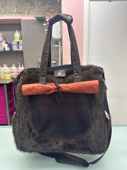 Borsa Trasportino Elegante in Pelliccia Sintetica per Cani e Gatti