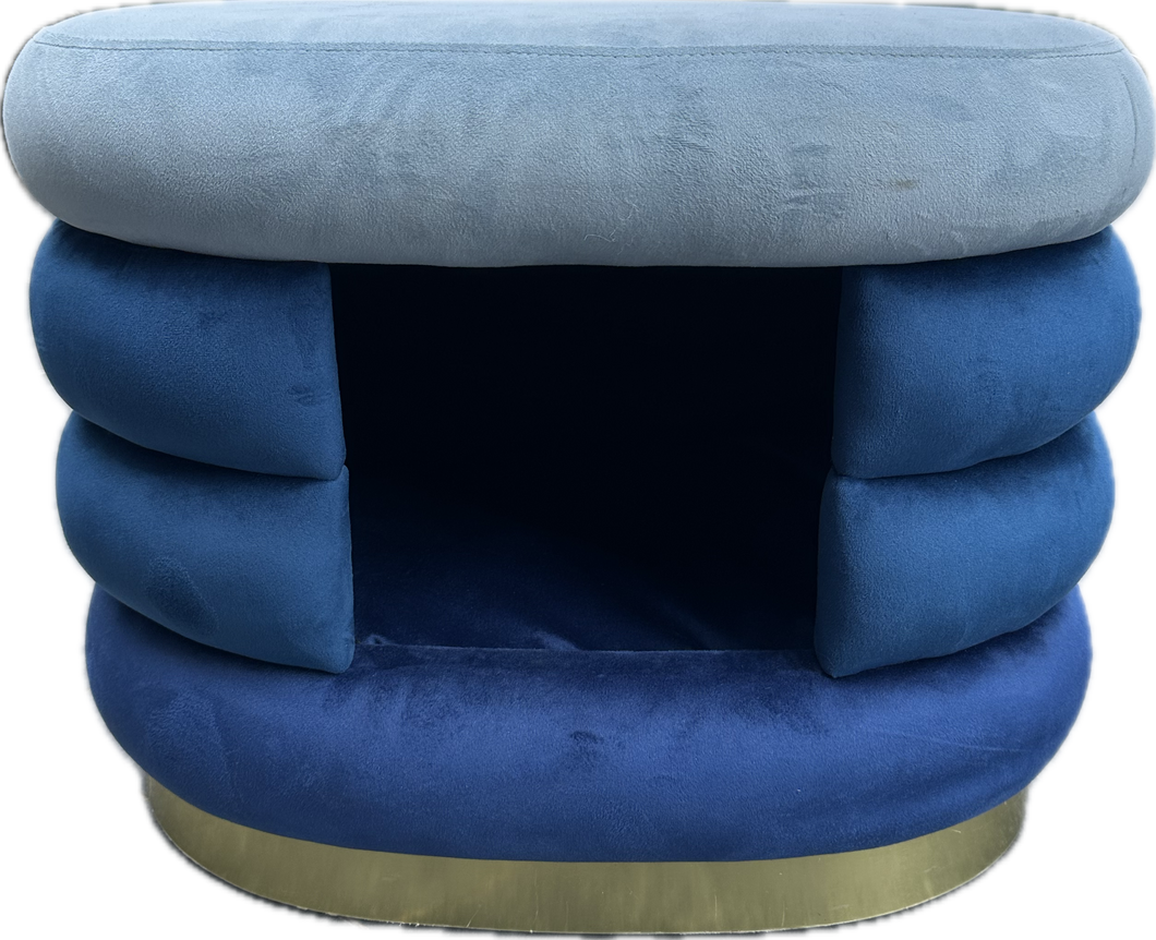 Cuccia Multifunzionale Luxury Blu con Base Dorata