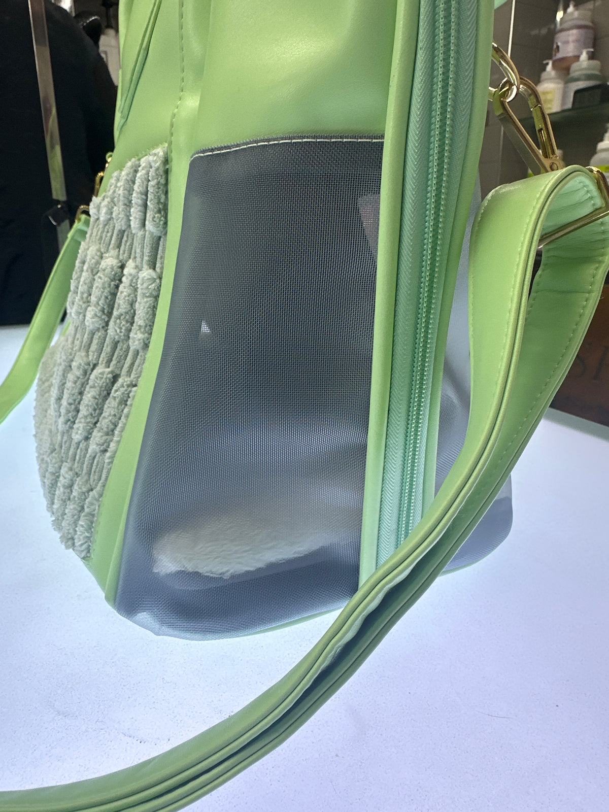 Trasportino Verde Lime con Tracolla e Maniglie