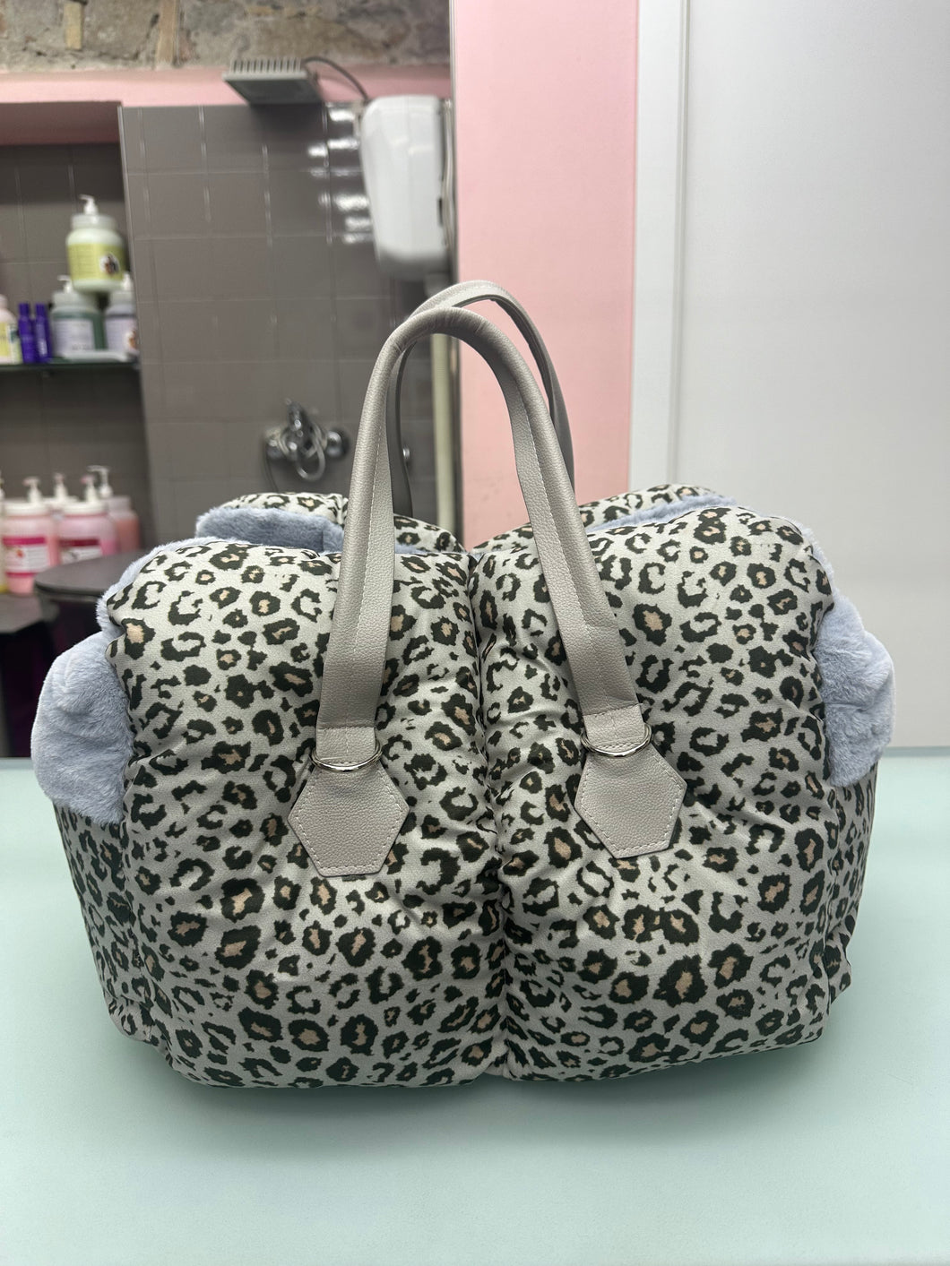Borsa Trasportino Morbida con Stampa Leopardo