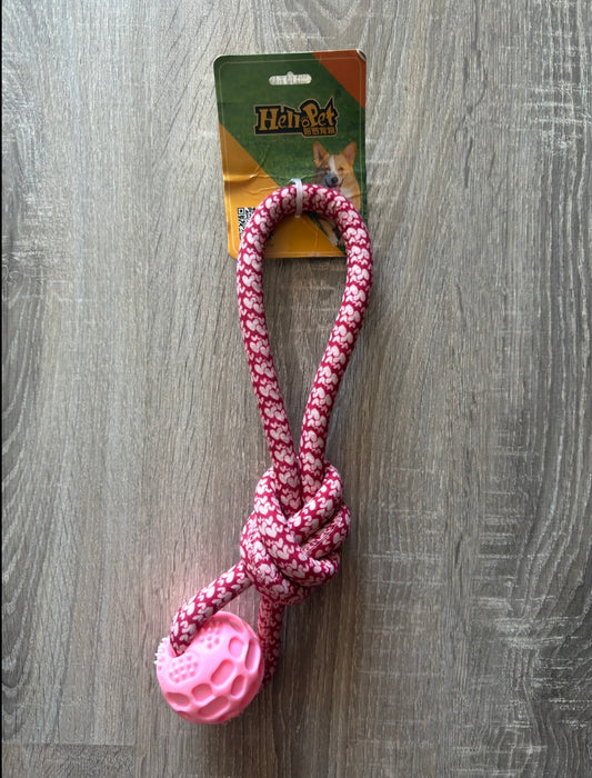 Gioco Corda Rosa con Cuoricini e Pallina