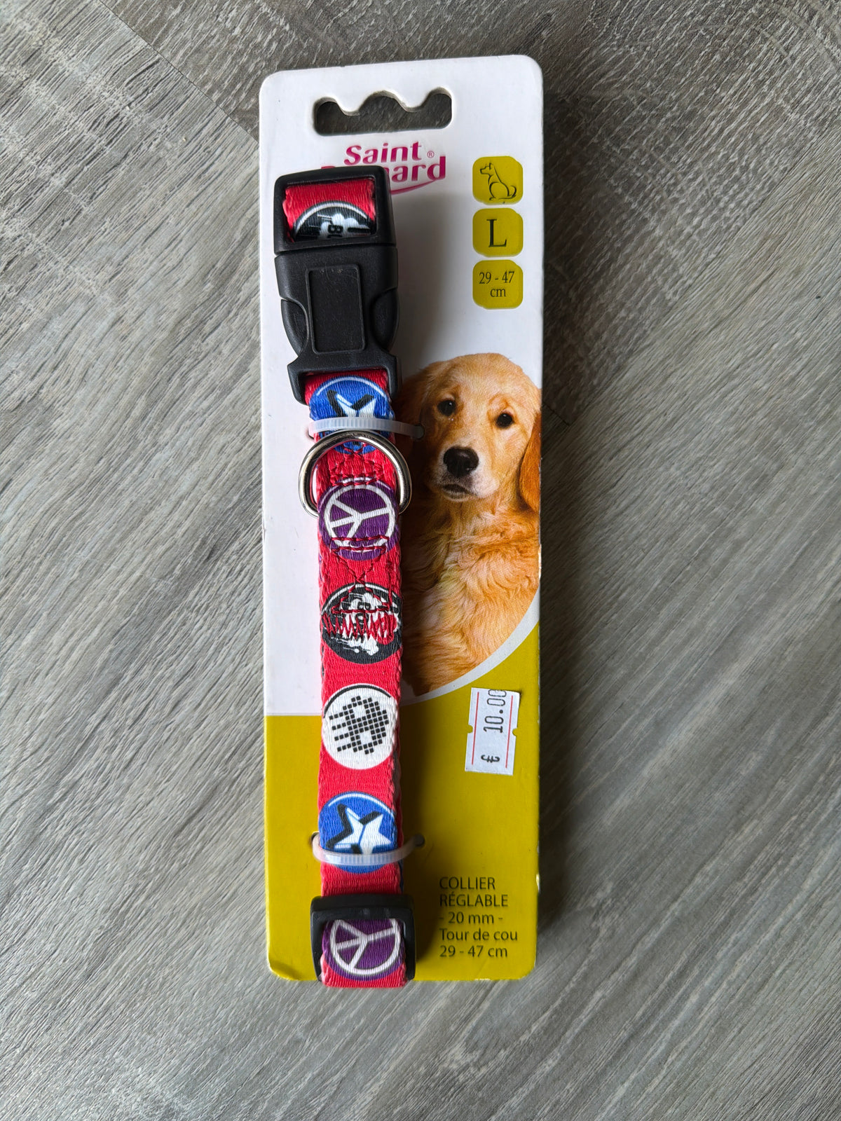 Collare Regolabile per Cani Peace & Love – Verde o Rosso – Taglia L