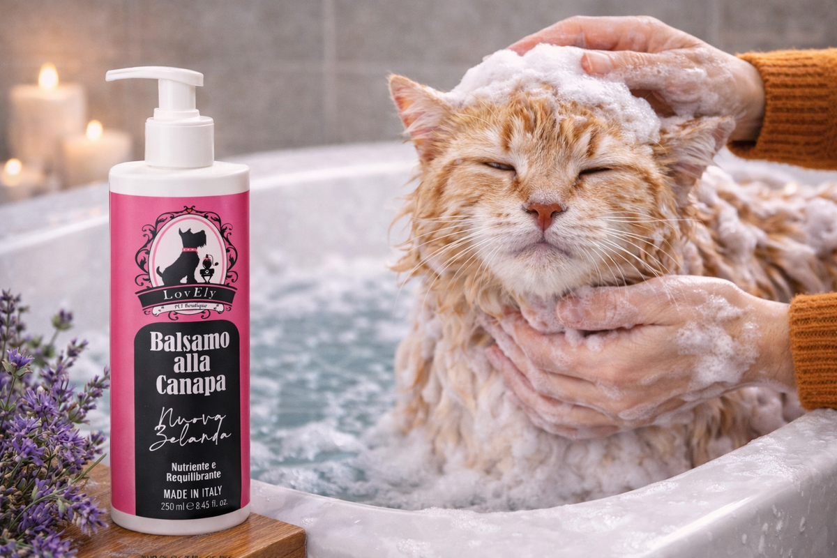 Set Shampoo + Balsamo alla Canapa Nuova Zelanda per Cani e Gatti
