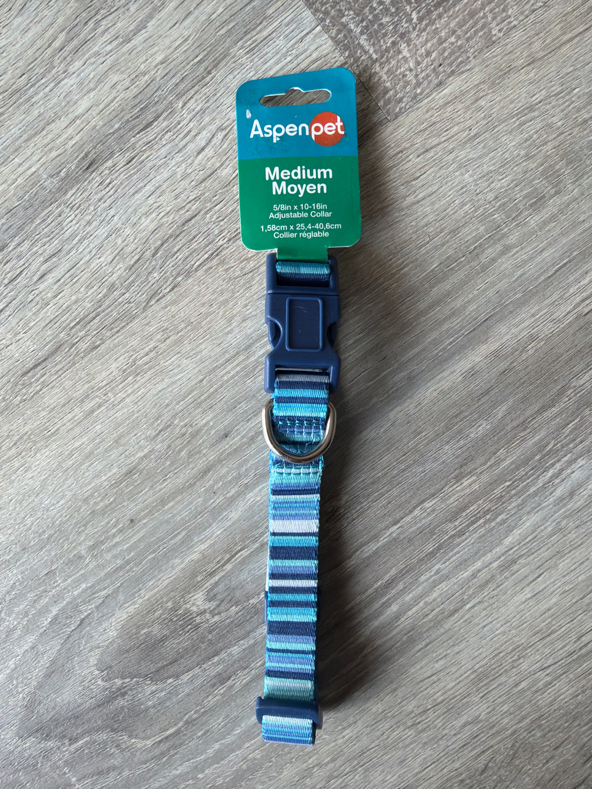 Aspen Pet – Collare Regolabile per Cani a Righe Blu | Taglia M