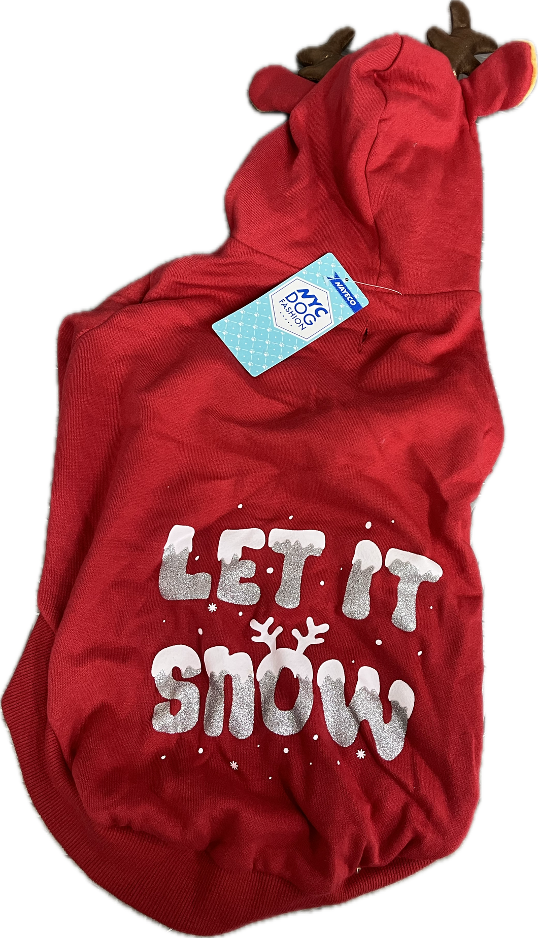 Felpa Natalizia “Let It Snow” per Cani - Taglia Large